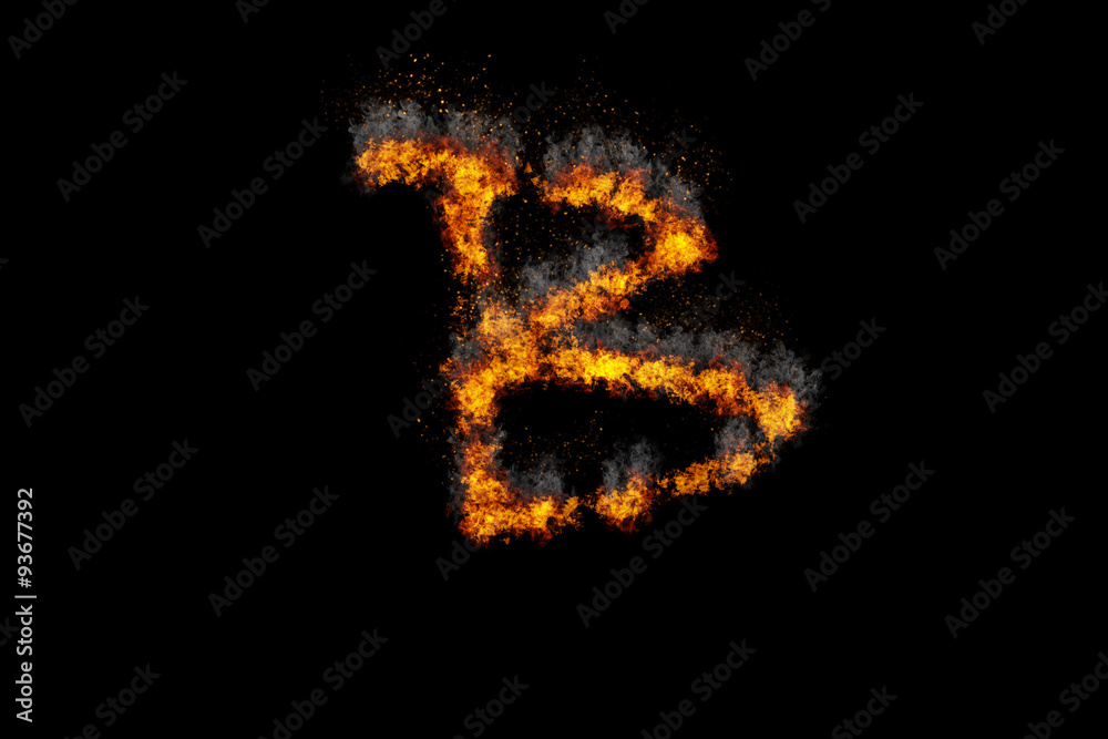 Fire alphabet on black background Fire alphabet on black background