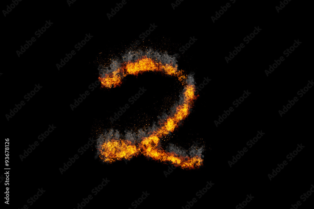 Fire number on black background Fire number on black background