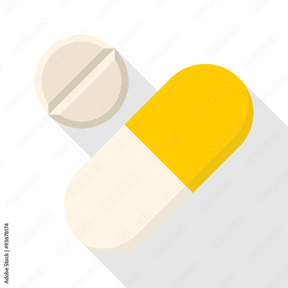 Pills icon with long shadow