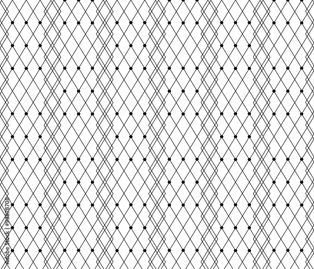 Fototapeta premium Black dotted veil lace pattern background. Vector