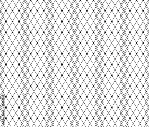 Black dotted veil lace pattern background. Vector