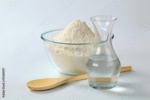 white flour with water