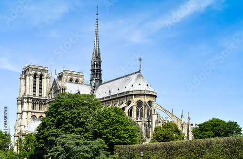beautiful view Notre Dame Cathedral in Paris France  French for