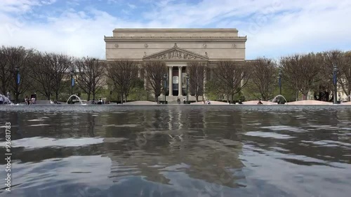 Washington DC USA Archive Building coins in fountain 4K 040 photo