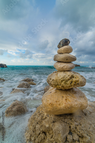 Stack of stones on the beach