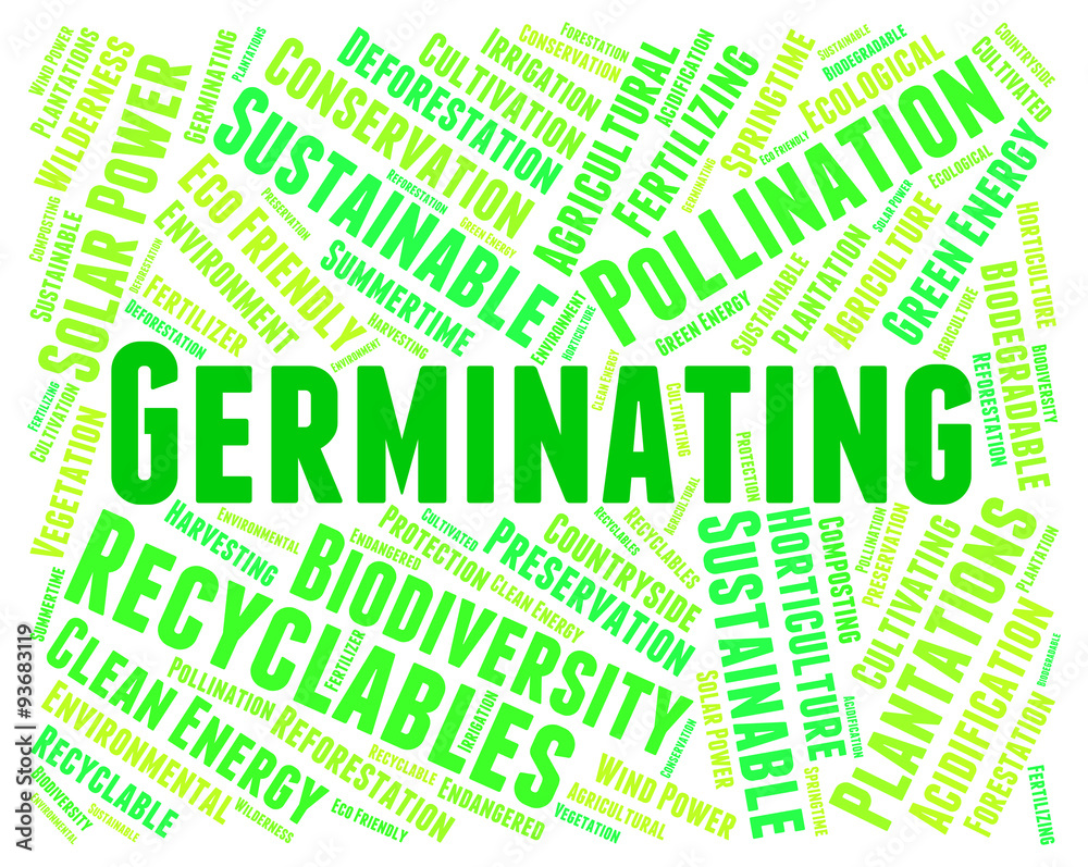 Germinating Word Represents Growth Grows And Sowing Germinating Word Represents Growth Grows And Sowing