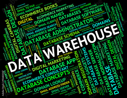 Obraz w ramie Data Warehouse Means Text Fact And Stockroom