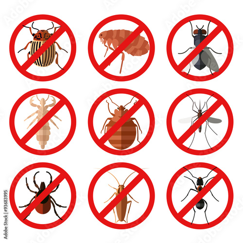 Set of pest insect icons