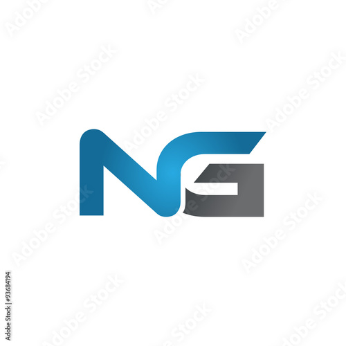 Foto NG company linked letter logo blue