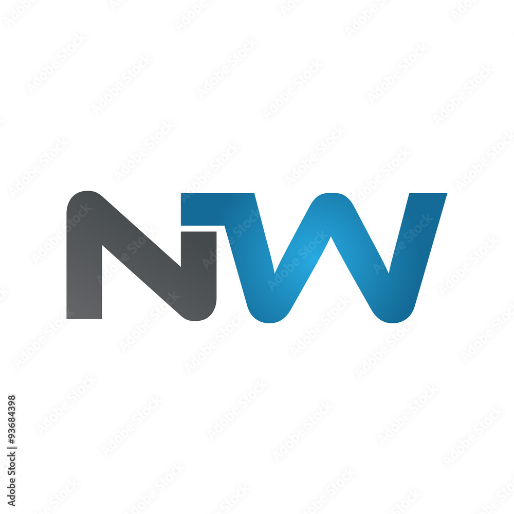 NW company linked letter logo blue NW company linked letter logo blue