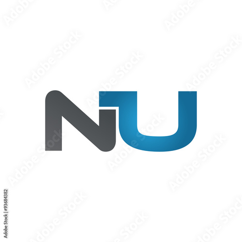 Free Download NU company linked letter logo blue - GFXLoad