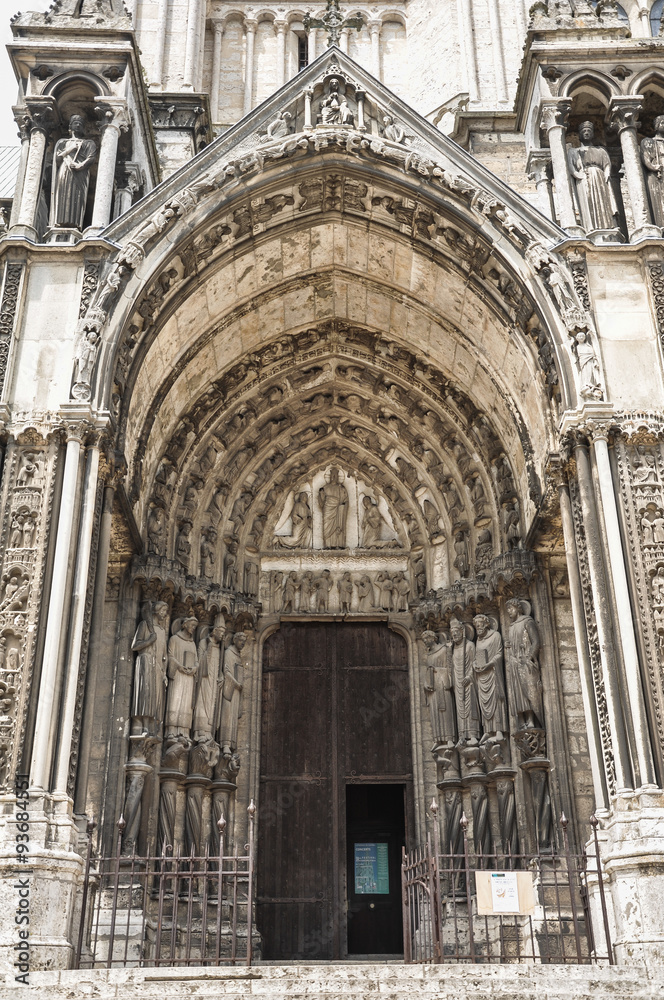Catedral de Chartres, portada lateral del transepto sur, gótico, Francia, Europa