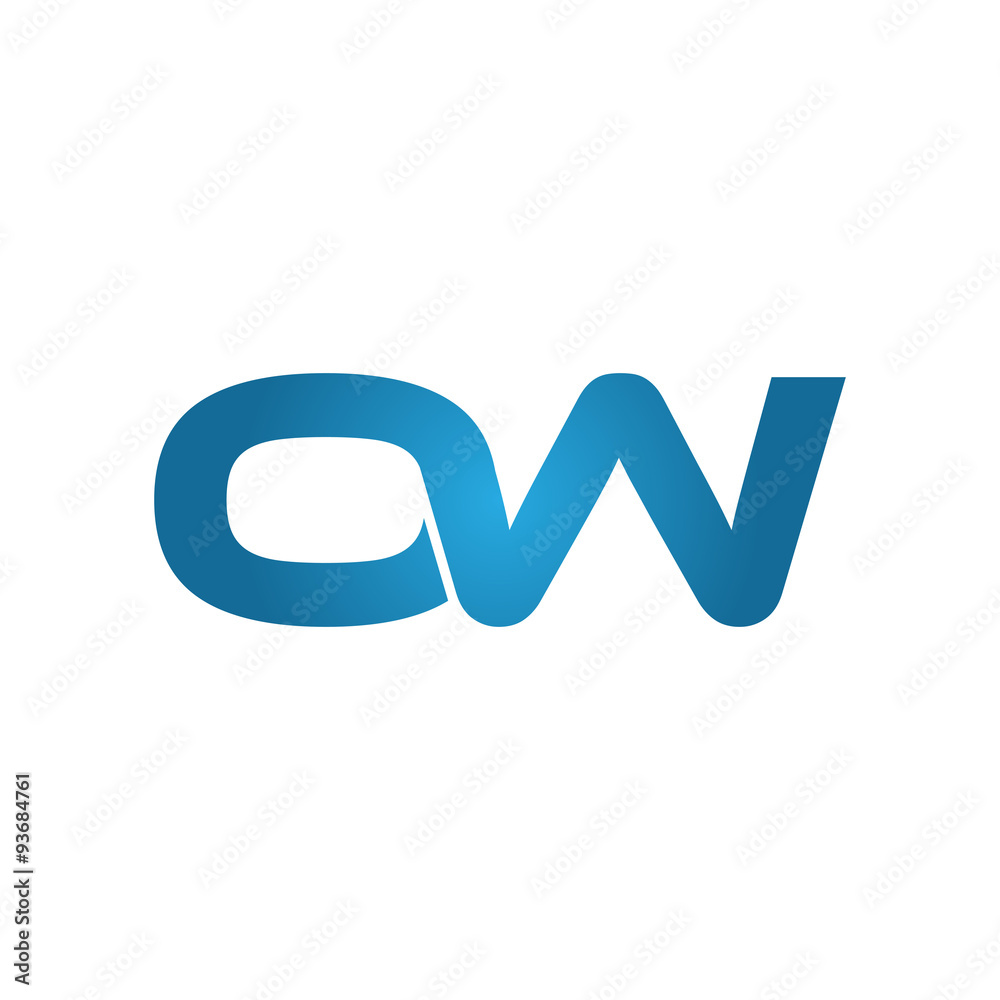 OW company linked letter logo blue OW company linked letter logo blue