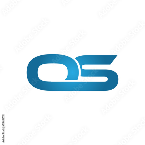 OS company linked letter logo blue