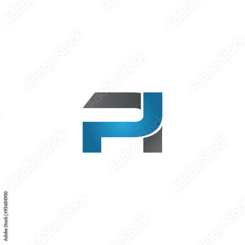 PI company linked letter logo blue