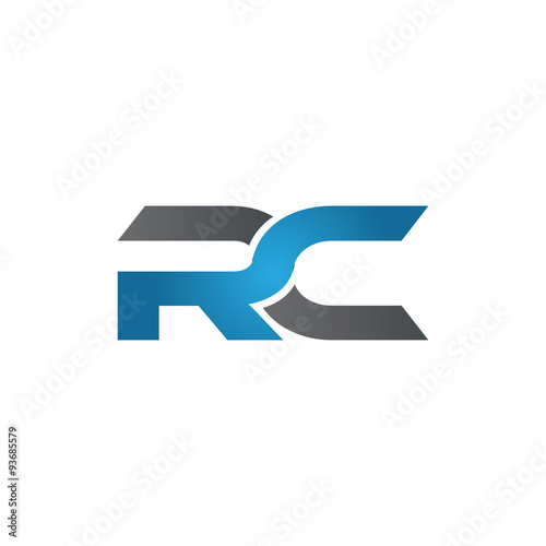 RC company linked letter logo blue