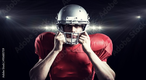Composite image of american football player 