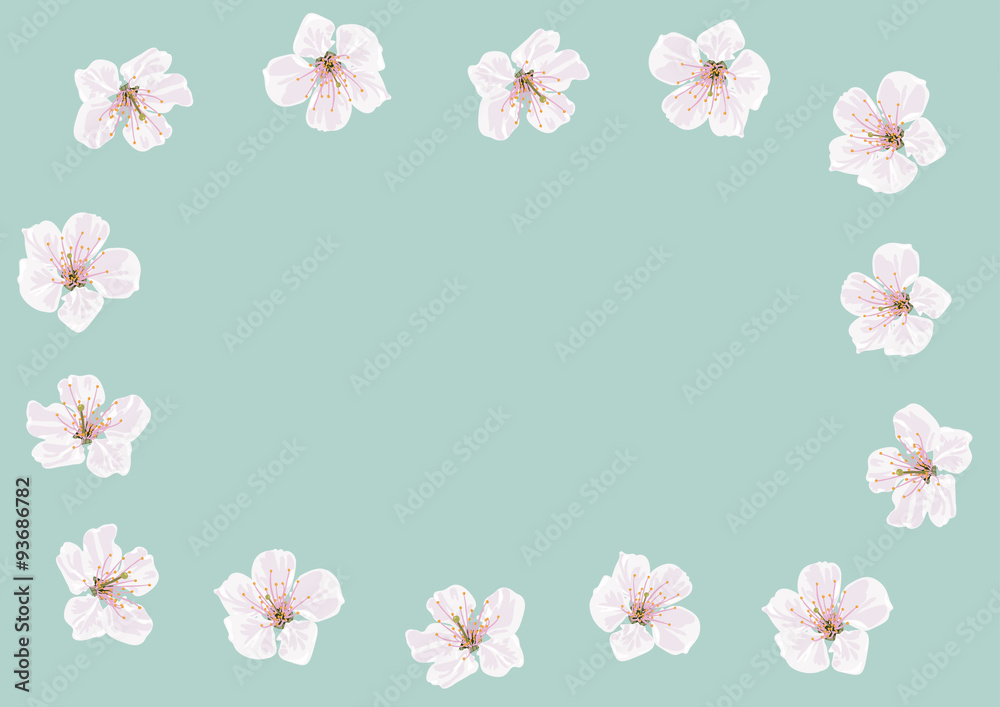 vector blank label with flowers frame