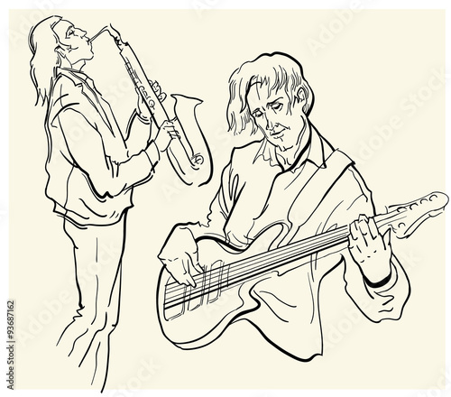 Vector sketch of musicants.