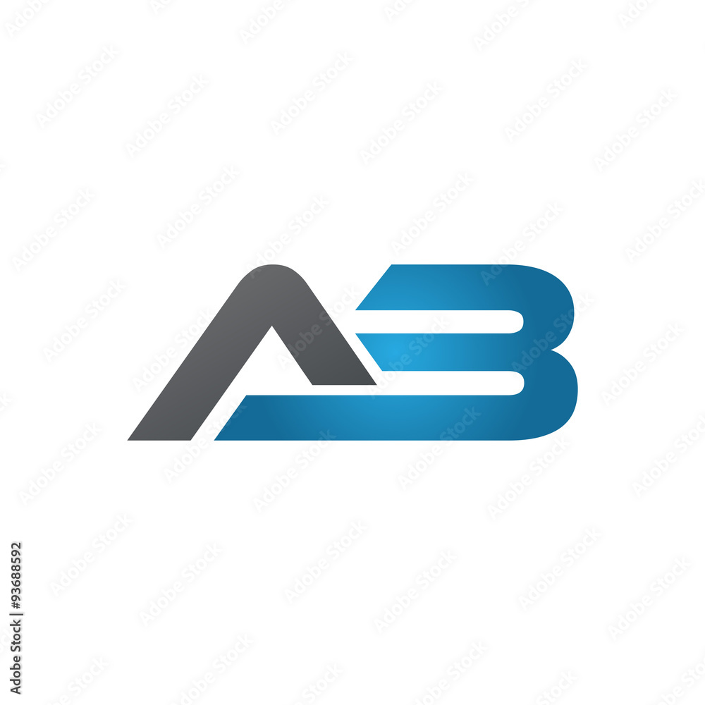 AB company linked letter logo blue Stock Vector Adobe Stock