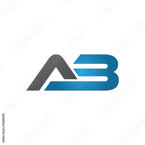 AB company linked letter logo blue