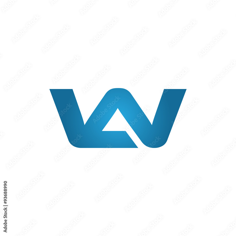 AW company linked letter logo blue AW company linked letter logo blue