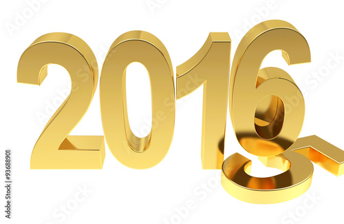 2016 New Year change concept 3D.