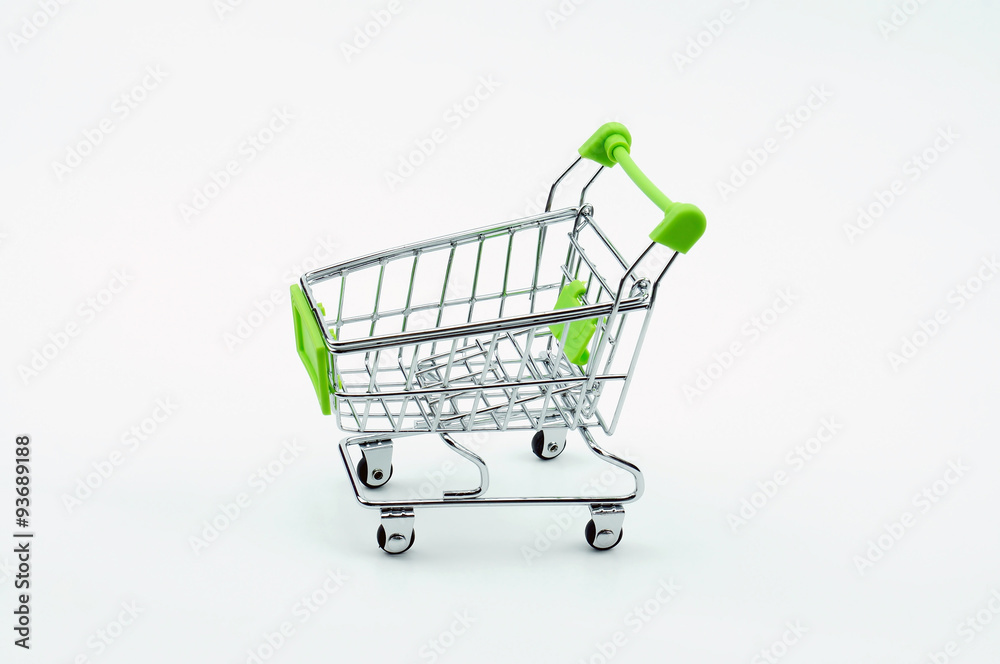 the empty shopping cart isolated on white background the empty shopping cart isolated on white background