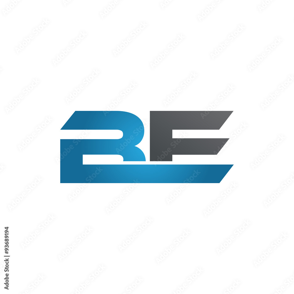 BE company linked letter logo blue