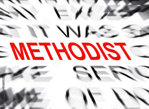 фотографія Blured text with focus on METHODIST