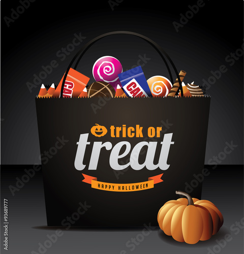 Trick or treat bag with candy