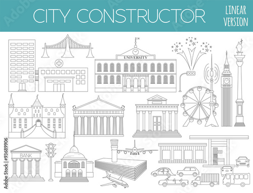 Great city map creator. Outline version. House constructor. Hous