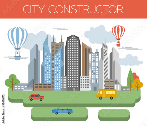 Great city map creator. Colour version. House constructor. House