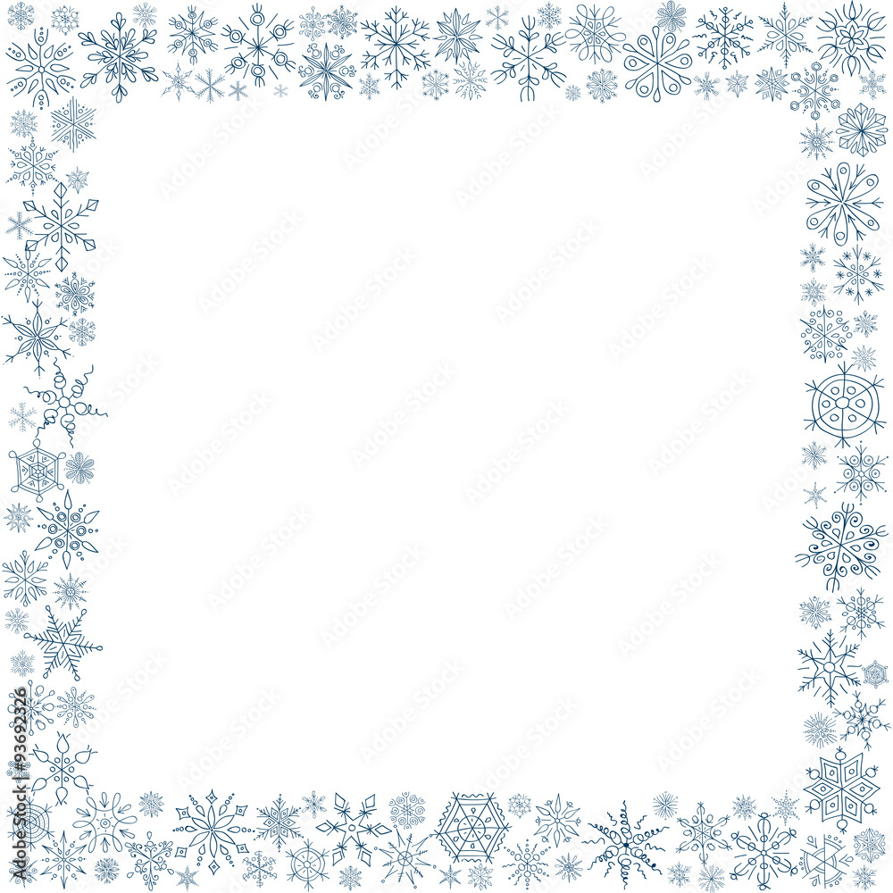 Frame from snowflakes Frame from snowflakes
