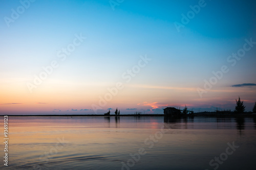 Fototapeta Naklejka Na Ścianę i Meble -  Landscape of beach on the sunset time