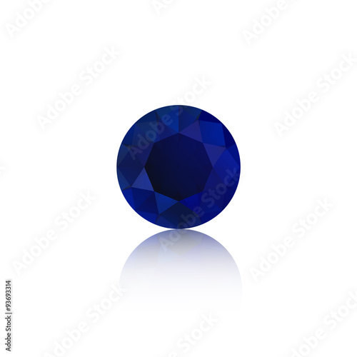 brilliant cut, diamond cut, perfect round illustration blue sapphire