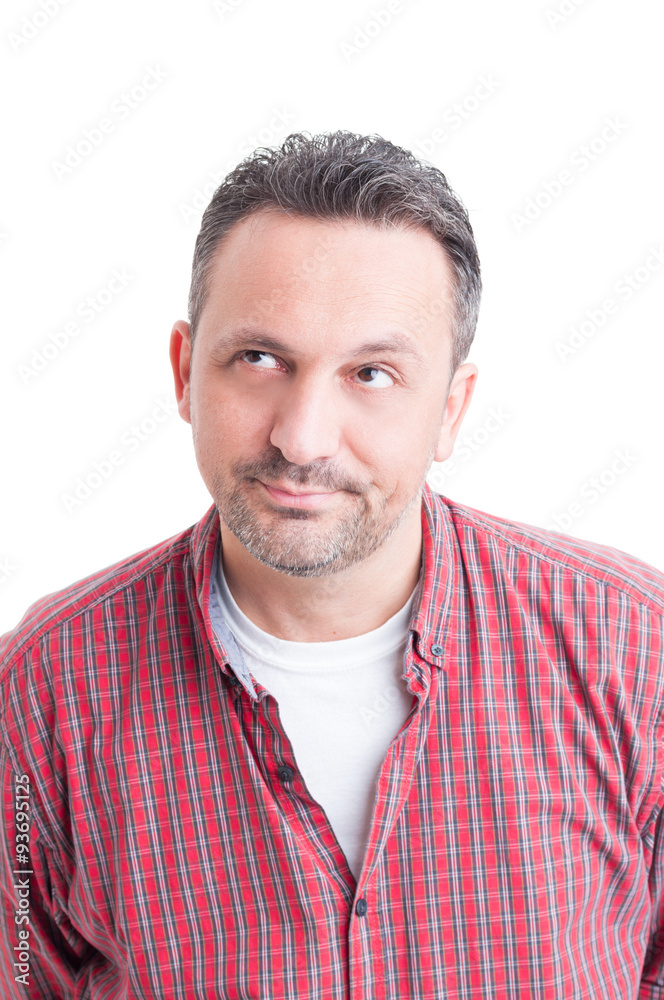 Obraz premium Potrait of a handsome man wondering and thinking