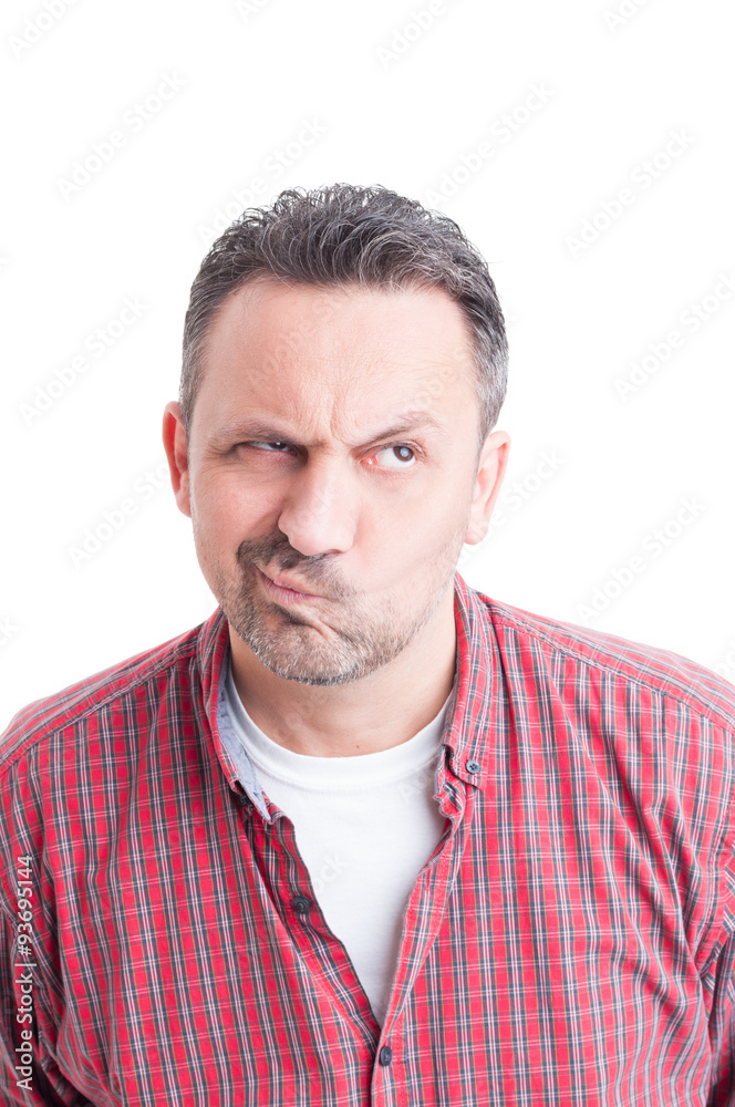 Potrait of a man wondering and thinking Potrait of a man wondering and thinking