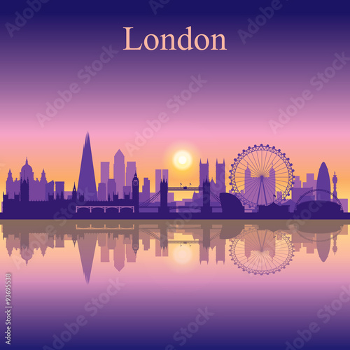 Photography London city skyline silhouette background