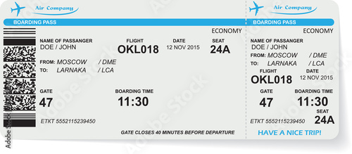 Pattern of airline boarding pass ticket