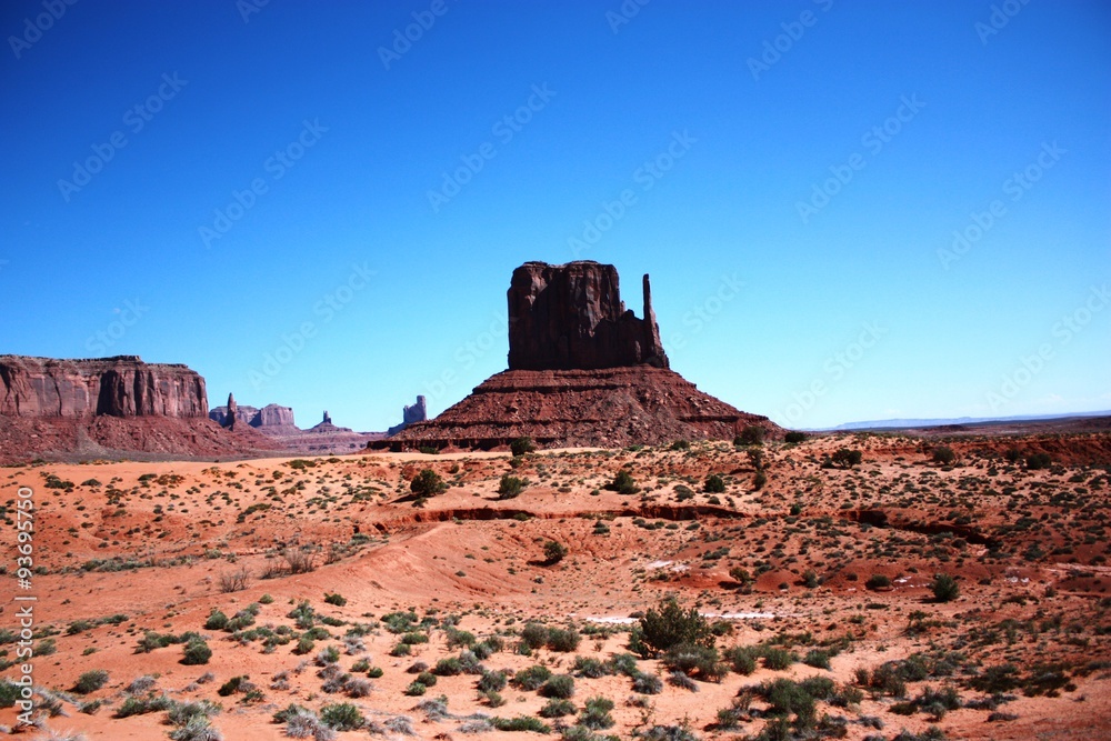 The West Mitten Butte in the Monument Valley Navajo Tribal Park, Utah USA