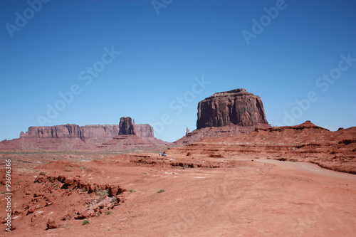 View from the John Ford Point to West Mitten Butte and Merrick Butte in Monument Valley, USA