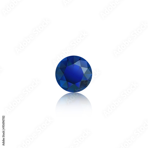 brilliant cut, diamond cut, perfect round illustration blu sapphire