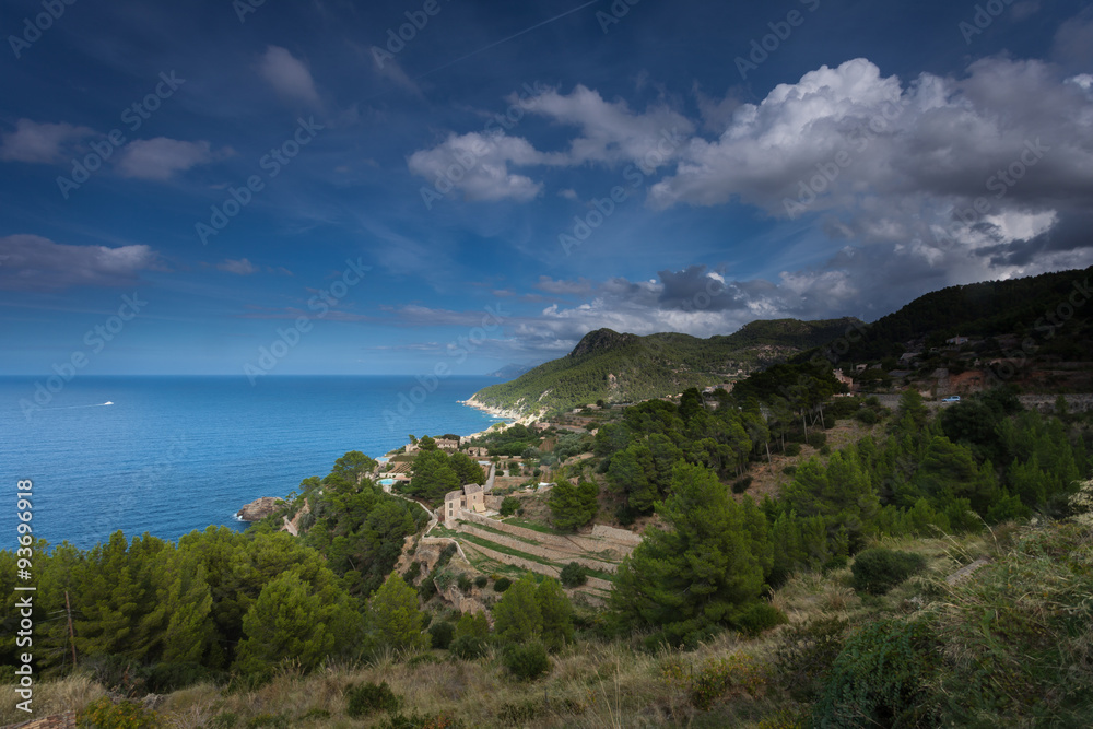 Fototapeta premium The coast at Banyalbufar in Mallorca's west coast