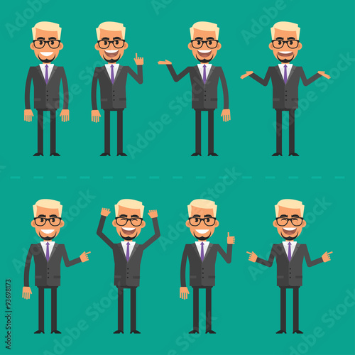 Businessman blond in various poses