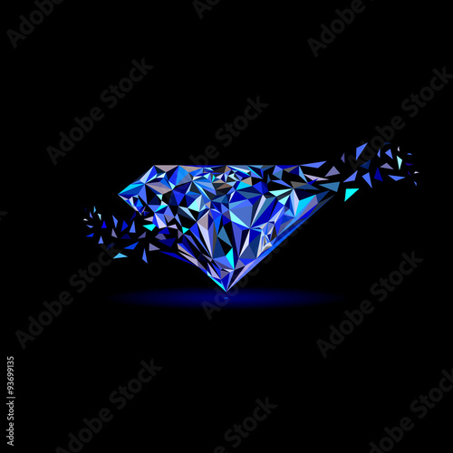 Gemstones around the world merge to be one Marvellous Diamond use for blue sapphire logo, diamond logo, background for jewelry or gems company