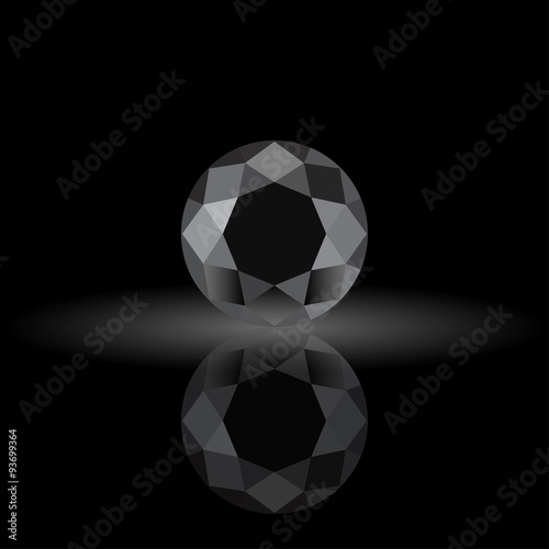 Fototapeta Naklejka Na Ścianę i Meble -  Black sapphire, diamond logo, background for jewelry, jewellery, jewelery or gems company