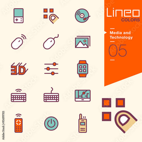 Lineo Colors - Media and Technology icons