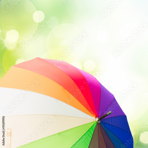 Open rainbow umbrellas 