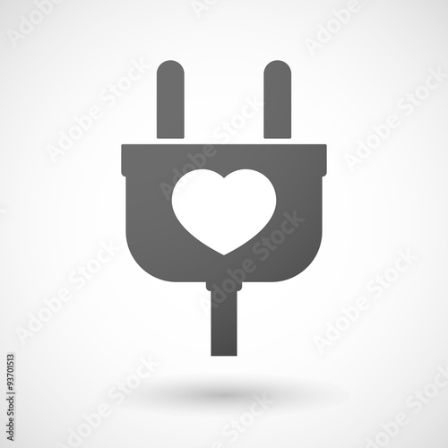 Isolated plug icon with a heart